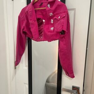 American Bazi Vibrant Pink Kids Jean Jacket